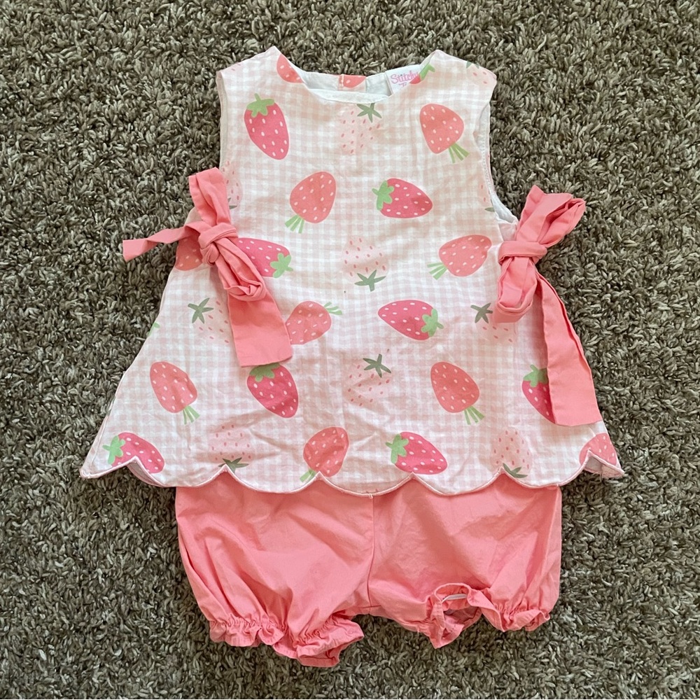 Sweet Strawberry Pink Diaper Cover Set